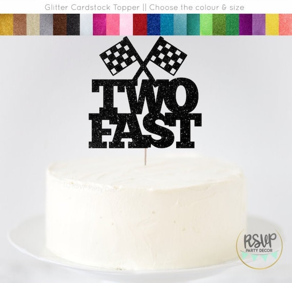 Two Fast Cake Topper, Racecar 2nd Birthday Cake Topper, Race Car Second Birthday Party Decorations, Car 2nd Birthday Cake Topper, Fast Sign Il_570xn