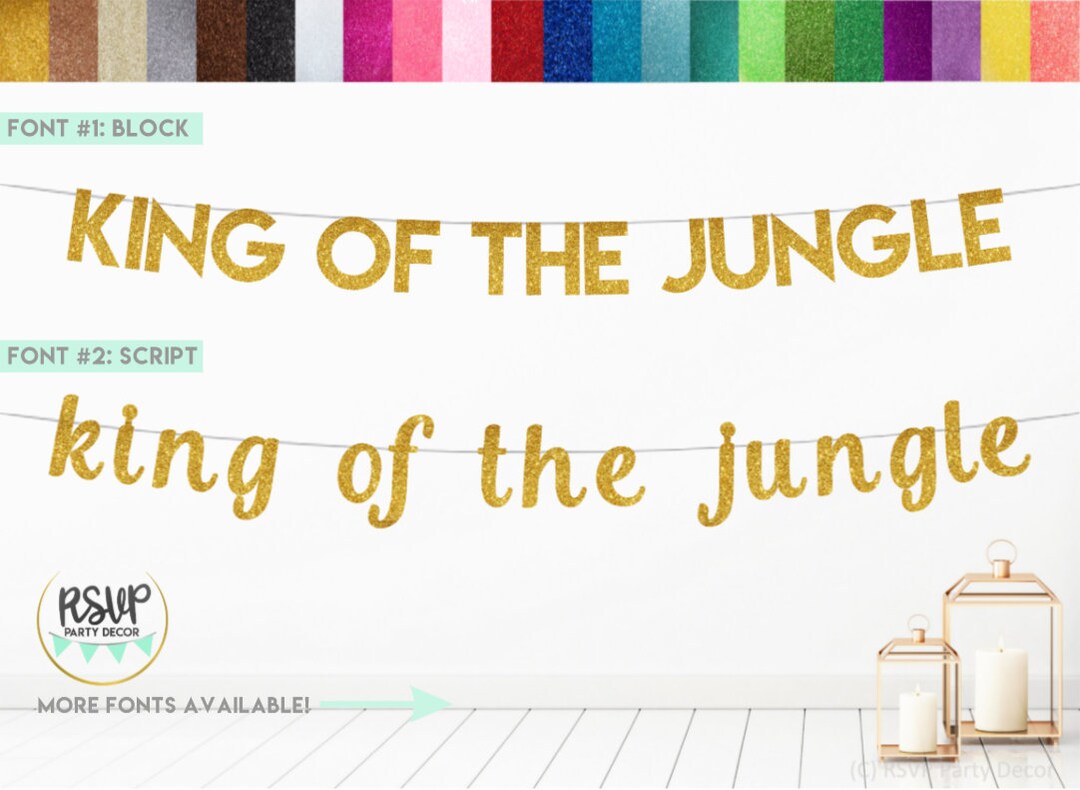 King of the Jungle Banner, Jungle Themed Birthday Banner, Jungle Safari ...