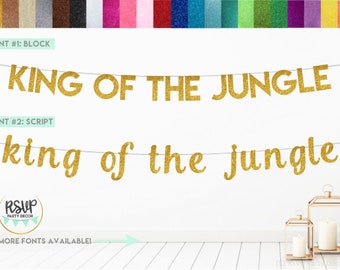 King Of The Jungle Banner, Jungle Themed Birthday Banner, Jungle Safari First Birthday, Animal Party Decorations, Wilderness Party Decor