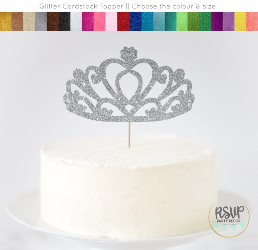 Crown Cake Topper, Princess Birthday Party Decor, Tiara Cake Topper ...