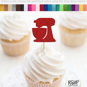 Stand Mixer Cupcake Toppers, Bakery Party Decor, Bakery 1st Birthday Party Decorations, Baking Party Decor, Pastry Chef Graduation Party