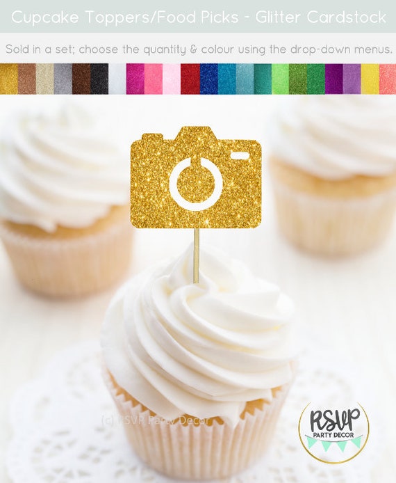 Camera Cupcake Toppers Photography Party Decorations Camera Etsy