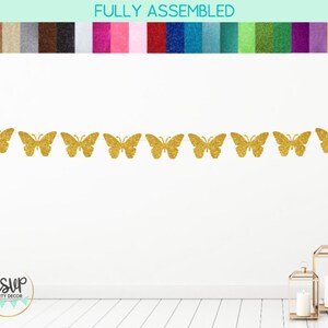 Butterfly Garland, Glitter Butterfly Banner, Fairy Party Decor, Garden Party Decor, Garden Birthday, Garden Shower, Butterfly Birthday image 2