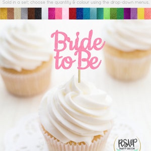24 Stück Bride To Be Cupcake Topper – Glitzer-Dekoration Mit Herz, Diamant & Kleid Für Hochzeit, Verlobung & Junggesellinnenabschied (Silber)