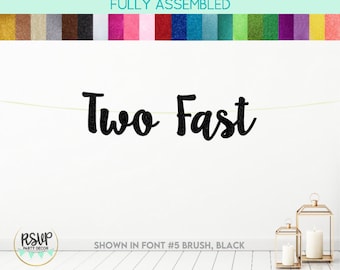 Twee snelle banner, raceauto 2e verjaardag partij decor, race auto tweede verjaardag partij decoraties, auto 2e verjaardag bunting, 2 snel teken
