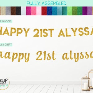 Happy 21st Banner, 21st Birthday Banner, 21st Birthday Party Dekor, Endlich Legal Banner, 21 Dekorationen, personalisiertes 21st Namensschild