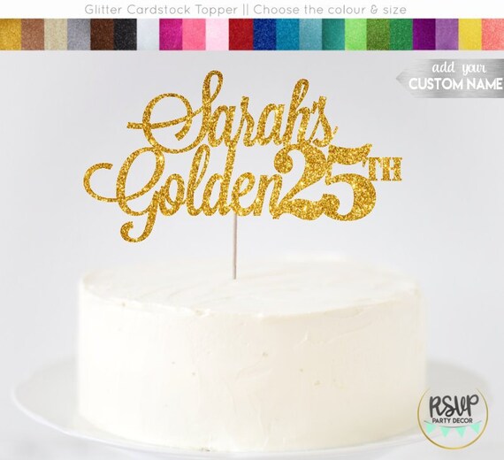 ANY NAME & NUMBER - Custom Golden Birthday Cake Topper, Happy Golden Birthday Sign, Champagne Birthday Decor, Lucky Birthday Decor Il_570xn