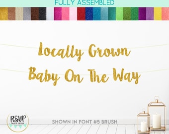 Locally Grown Baby On The Way Banner, Farmers Market Baby Shower Decorations, Locally Grown Baby Shower Banner, Farm Baby Shower Garland