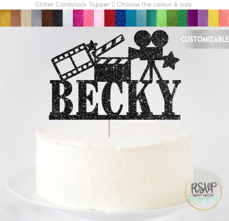 Custom Movie Star Cake Topper Hollywood Party Decorations Etsy