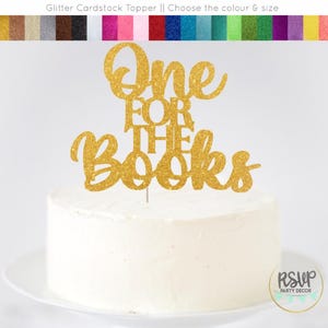 One For The Books Cake Topper, Book First Birthday Decorations, Book Themed Birthday Party Decor, 1st Birthday Books Theme Party Supplies