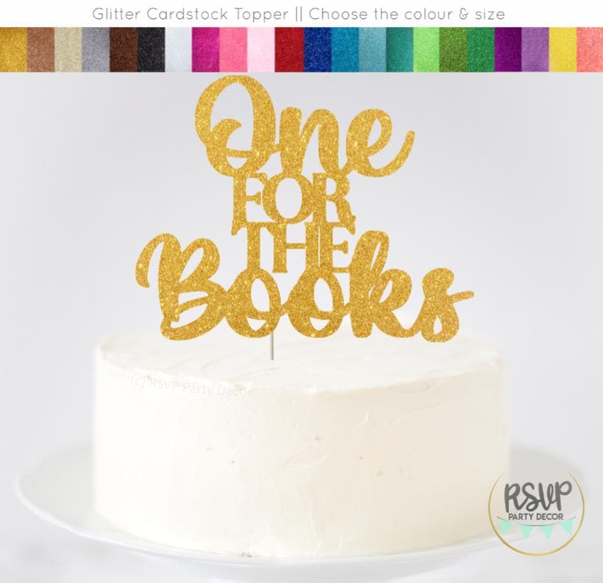 One Topper Book One for the Books Cake Topper, Book First Birthday Decorations, Book ...