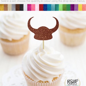 Viking Helmet Cupcake Toppers, Viking Food Picks, Viking Party Decorations, Medieval Birthday Decor, Fantasy Theme Party Decorations