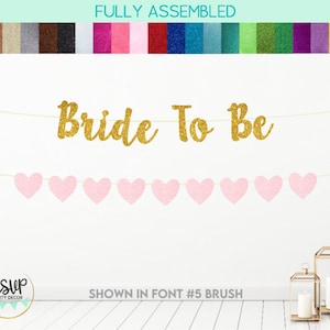 Bruid Te Zijn Banner, Hart slinger, Bruids Douche Decor, Vrijgezellenfeest Decoraties, Bruid Te Zijn Bunting, Glitter Bruid Douche Banner