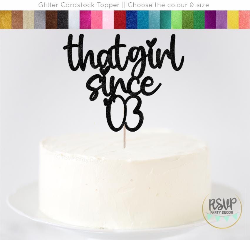 Custom That Girl Since Cake Topper, Vintage Cake Topper
