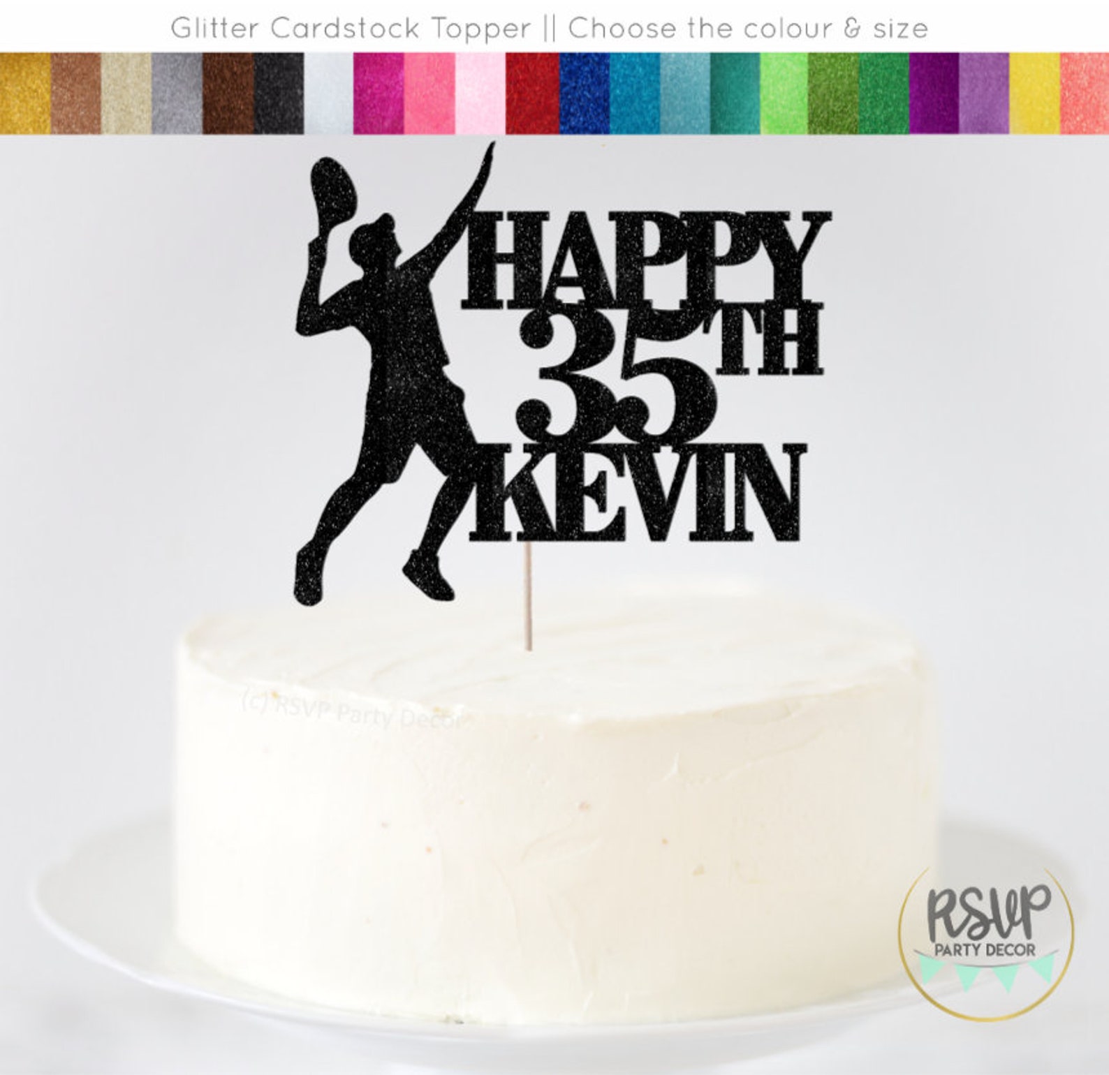Custom Tennis Man Cake Topper Tennis Birthday Party Etsy