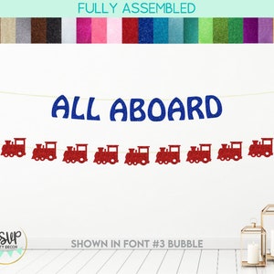 All Aboard Banner, Train Garland, Train Birthday Party Decor, Travel Party Decorations, Train 1st Birthday Decor, Train Backdrop Decorations