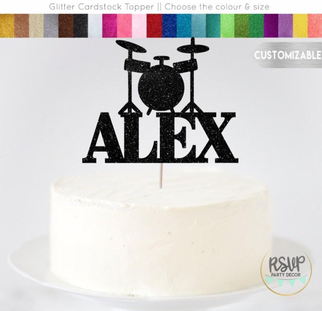 Custom Drums Cake Topper Decoraciones de fiesta de musica Rockstar Cake Topper Rock n Roll Party Decor Music Theme Birthday Decor Drum Party Etsy Mexico