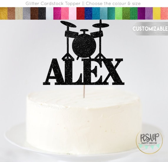 Custom Drums Cake Topper, Music Party Decorations, Rockstar Cake Topper