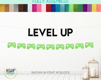 Level Up Banner, Videospiel Controller Girlande, Videospiel Geburtstag Party Dekor, Gamer Geburtstag Party Dekoration, Junge Geburtstag Party Dekor