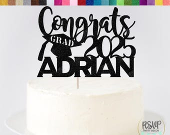 Custom Graduation Cake Topper, Congrats Grad 2025, Happy Graduation Cake Topper, Graduation Party Decor, Graduation Cake Topper With Name