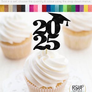 Topper per cupcake 2025, Topper per cupcake di laurea 2025, Festa di laurea 2025, Decorazioni per la festa di laurea 2025, Congratulazioni, scelte di cibo per laureati. Topper per laureati dell'anno