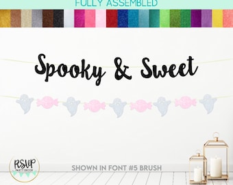 Spooky & Sweet Banner, Halloween 1e verjaardag decoraties, Halloween Baby Shower Party Decor, Girly Pink Ghost Halloween Party Decor