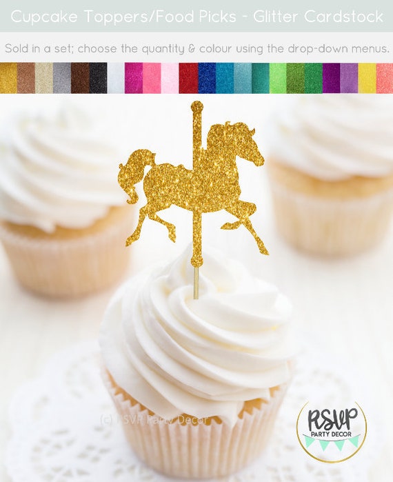 Carousel Horse Cupcake Toppers Carnival Cupcake Toppers Carousel