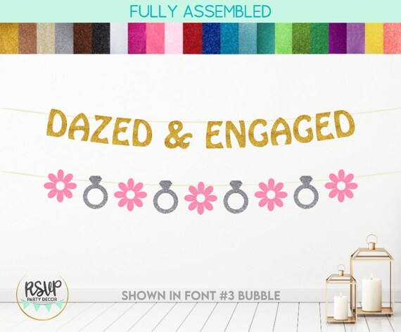 Dazed Engaged Banner Hippie Floral Ring Garland Groovy Bachelorette Dazed Engaged Banner Hippie Floral Ring Garland Groovy Bachelorette