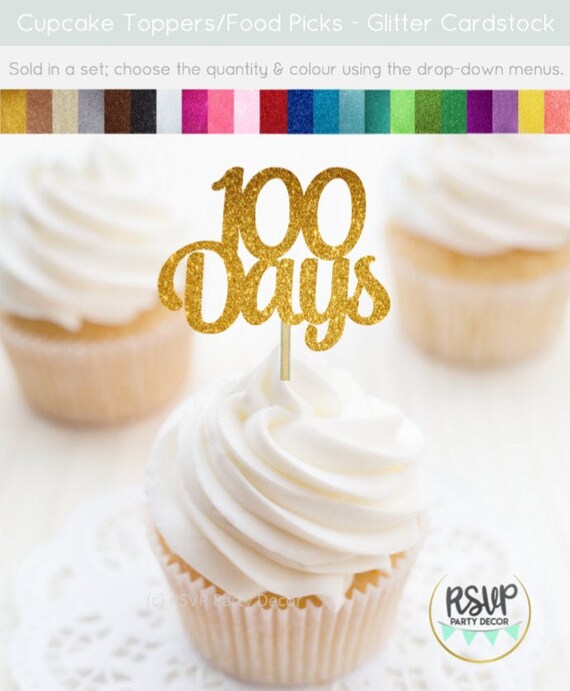 100 Days Cupcake Toppers, 100 Days Party Decor, Baby 100 Days Party, Korean Birthday Tradition, 100 Days Decorations, 100 Days Celebration Il_570xn
