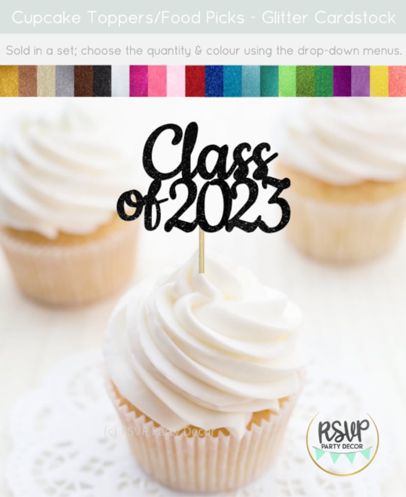 Class of 2023 Cupcake Toppers Graduation Party Decorations Etsy Australia