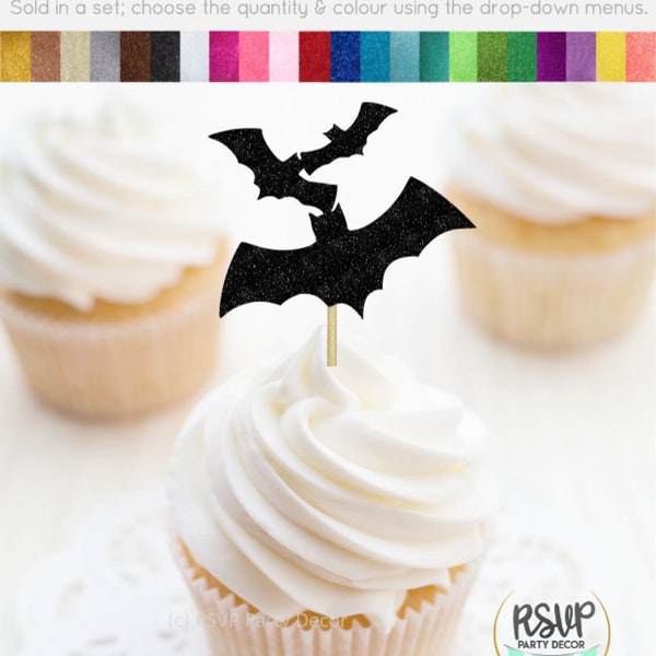 Bat Vampire Birthday Decor, Flying Bat Cupcake Toppers, Bats Party Decor, Halloween Party Decorations, Halloween Cupcake Toppers