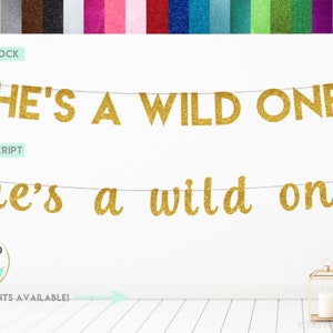 He&#39;s A Wild One Banner, Wild One Sign, Wild One Party Decor, Jungle Safari First Birthday, 1st Birthday Banner, Wild One Bunting