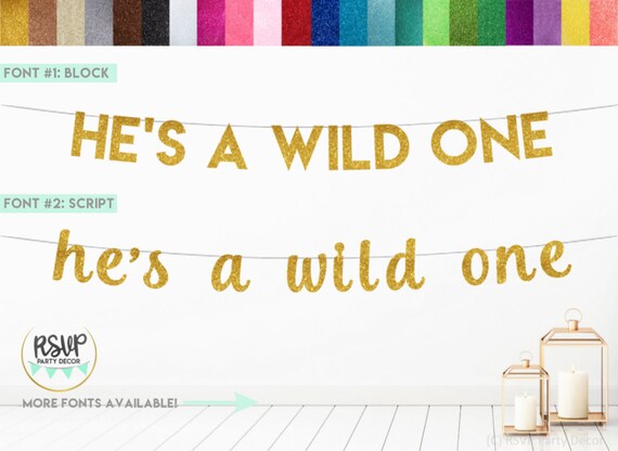 He's A Wild One Banner, Wild One Sign, Wild One Party Decor, Jungle Safari First Birthday, 1st Birthday Banner, Wild One Bunting Il_570xn
