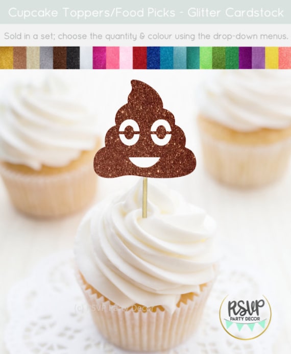 Poop Emoji Cupcake Toppers, Oh Crap You're Old Cupcake Toppers, Holy