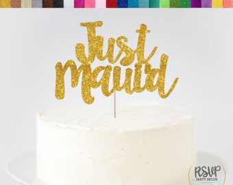 Just Maui'd Cake Topper, Hawaiian Wedding Decorations, Hawaii Wedding Decor, Maui Wedding Decorations, Tropical Bridal Shower Cake Topper