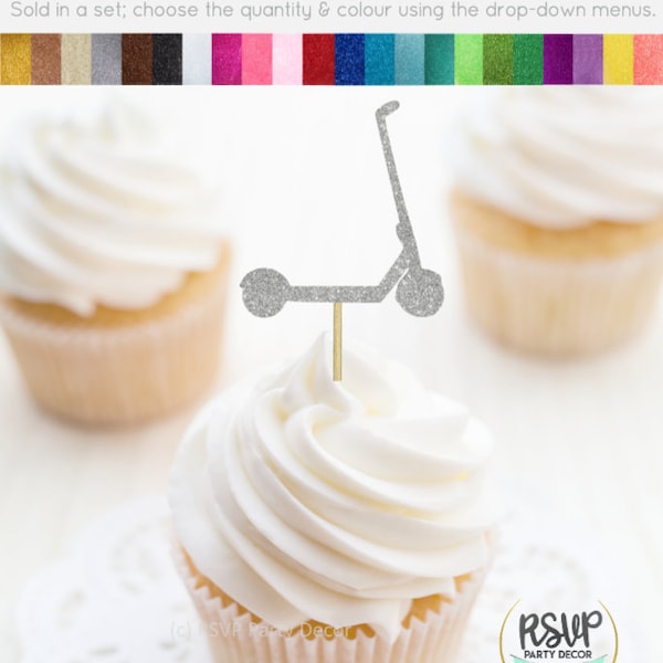 Kick Scooter Cupcake Toppers, Scooter Party Decorations, Party Decor for Toddlers, Kids Birthday Decorations, Extreme Scooter Party Decor