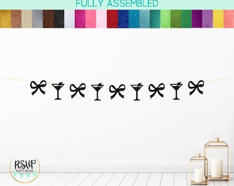 Guirnalda de Martini y Lazo, Decoración para Fiesta de Martini Espresso, Decoraciones para Cumpleaños de Tini Bits, Artículos para Fiestas con Temas Coquette, Cumpleaños Femenino