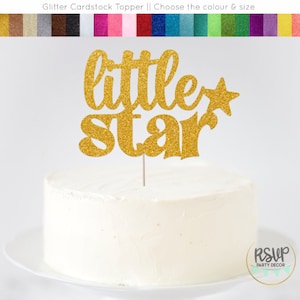 Little Star Cake Topper, Little Star Baby Shower Cake Topper, Celestial Space Gender Reveal Party, Twinkle Little Star Baby Shower Decor