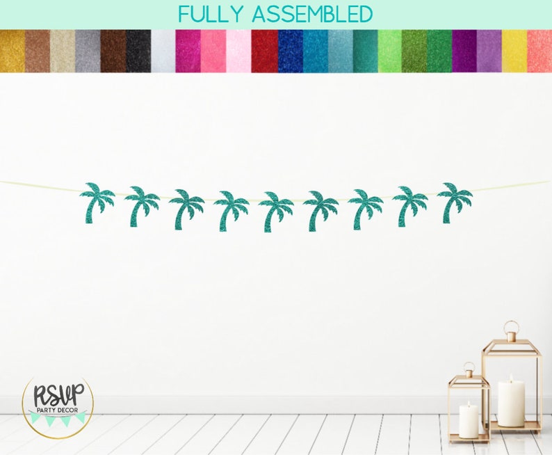 Palm Tree Garland, Palm Tree Banner, Tropical Party Decorations, Hawaiian Theme Party Decor, Luau Birthday Decor, Beach Party Decorations image 4