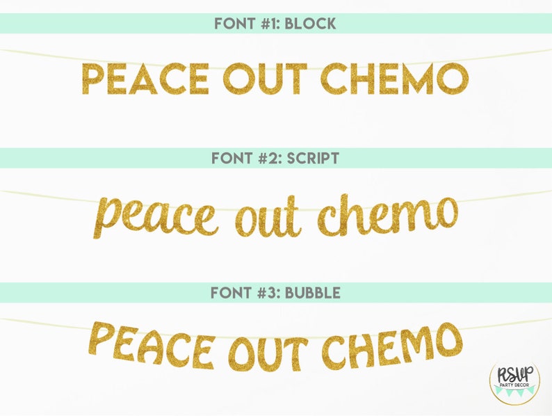 Chemo Script Peace Out Chemo Banner, Cancer Garland, Cancer Survivor Party ...