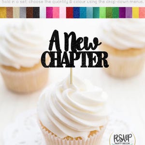 A New Chapter Cupcake Toppers, Book Cupcake Toppers, Library Birthday Decorations, Book Themed Party Decor, Book Baby Shower Decor