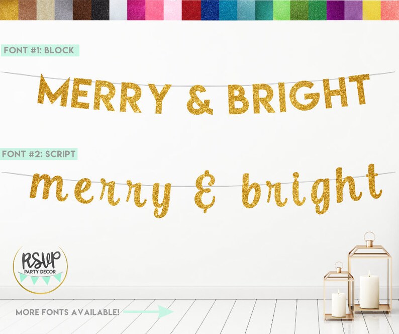 Merry &amp; Bright Banner Merry and Bright Sign Be Merry Banner | Etsy