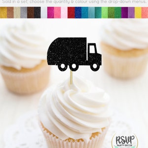 Toppers per cupcake per camion della spazzatura, scelte alimentari per la giornata della terra, decorazioni per feste per la giornata della terra, decorazioni per feste di compleanno della spazzatura, decorazioni per feste ambientali