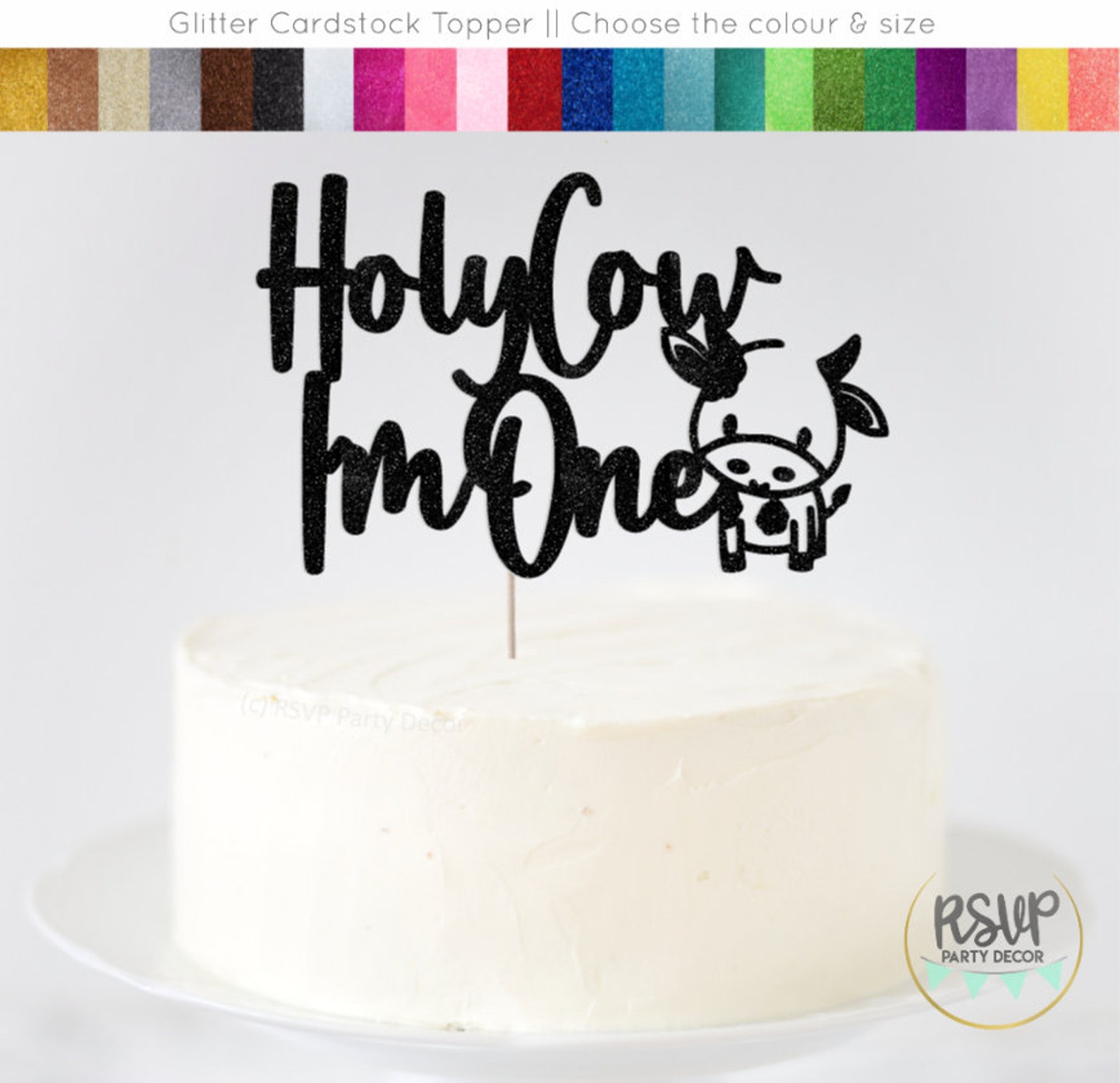 Holy Cow I'm One Cake Topper, Farm 1st Birthday Party Decor, Cow First ...