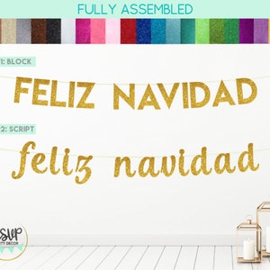 Feliz Navidad Banner, Spanish Merry Christmas Sign, Mexican Christmas Party Decorations, Christmas Party Decor, Feliz Navidad Bunting
