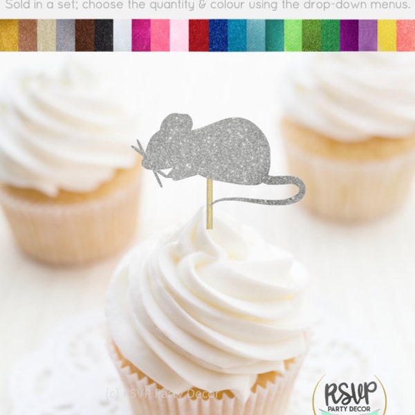 Garnitures de cupcakes de souris, décorations de fête de souris, décor de fête d’anniversaire au fromage, décor de fête de souris, décorations d’anniversaire de chat et de souris