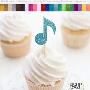 Music Note Cupcake Toppers, Music Party Decorations, Rock Star Cupcake Toppers, Rock n Roll Party Decor, Music Theme Birthday Decor image 7