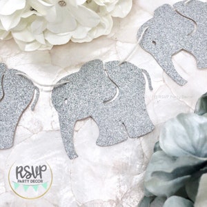 Elephant Garland, Elephant Banner, Elephant Themed Party, Safari Party Decor, Jungle Theme Banner, Little Peanut Baby Shower Decorations