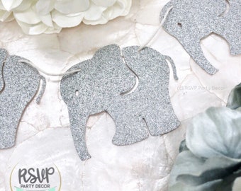 Guirnalda de elefante, Estandarte de elefante, Fiesta temática de elefante, Decoración de fiesta de safari, Banner temático de la jungla, Decoraciones de Baby Shower little peanut