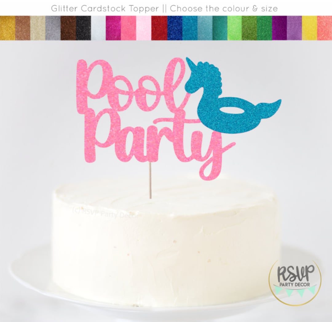 Pool Party Cake Topper Pool Party Birthday Cake Topper Swimming Party Pool Party Cake Topper Pool Party Birthday Cake Topper Swimming Party